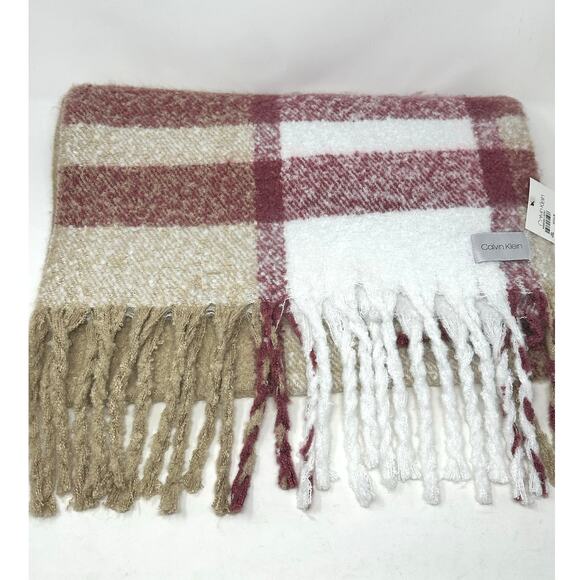 Calvin Klein Chunky Oversized Plaid Blanket Scarf NWT - Picture 2 of 5